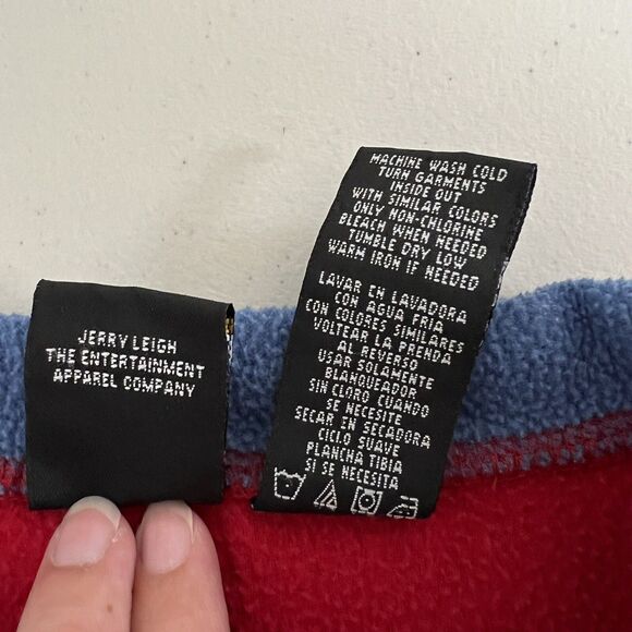 Vintage Y2K Mickey Charmer Red Fleece Pullover L Disney Jerry Leigh Embroidered - Picture 7 of 14